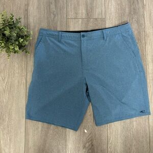 Men's O'Neill Shorts Size 40 Hybrid Chino Flat Front Lightweight Blue Boardshort